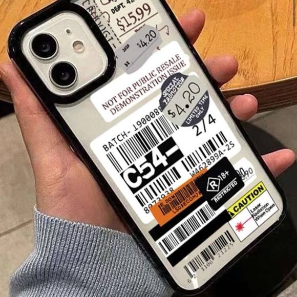 Label Pattern Phone Case - Picture 2 of 4